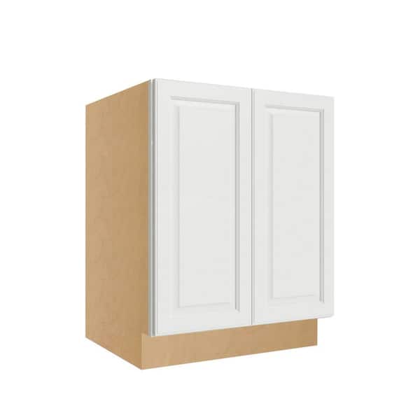 Brighton Raised 30 in. W x 34.5 in. H x 24 in. D in Painted White Plywood Assembled Full Height Door Base Cabinet