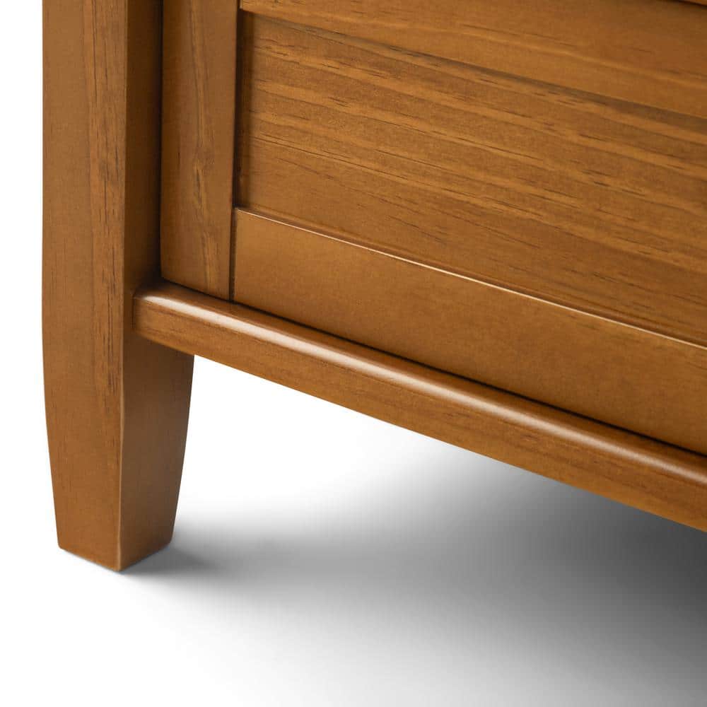 Shaker Style Light Golden Brown Solid Wood Console with Storage
