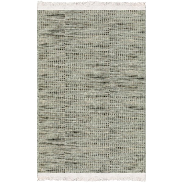 Ottomanson Machine Washable Non-Slip Solid Beige Area Rug for