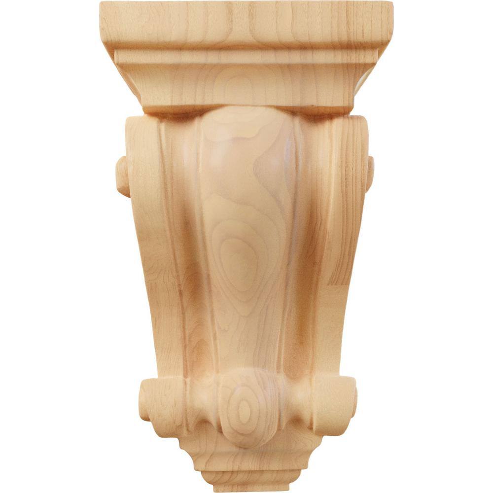 Cole Red Oak Hand-Carved Wood Corbel 7.5"