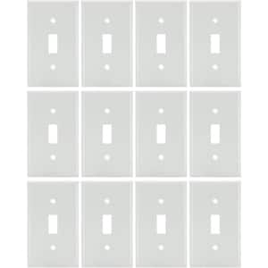 1-Gang White 1-Toggle / 1-Single UL Listed Plastic Switch Wall Plate (12-Pack)