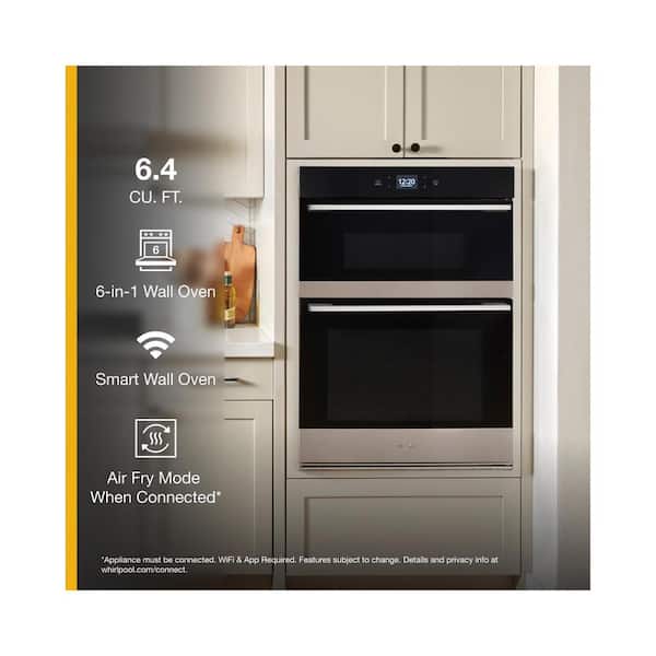 Maytag 30-Inch Wall Oven Microwave Combo with Air Fry and Basket - 6.4 Cu. ft. Stainless Steel