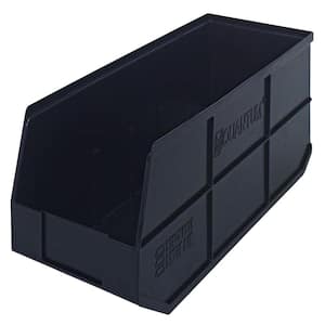 Stackable Shelf 20-Qt. Storage Tote in Black (6-Pack)