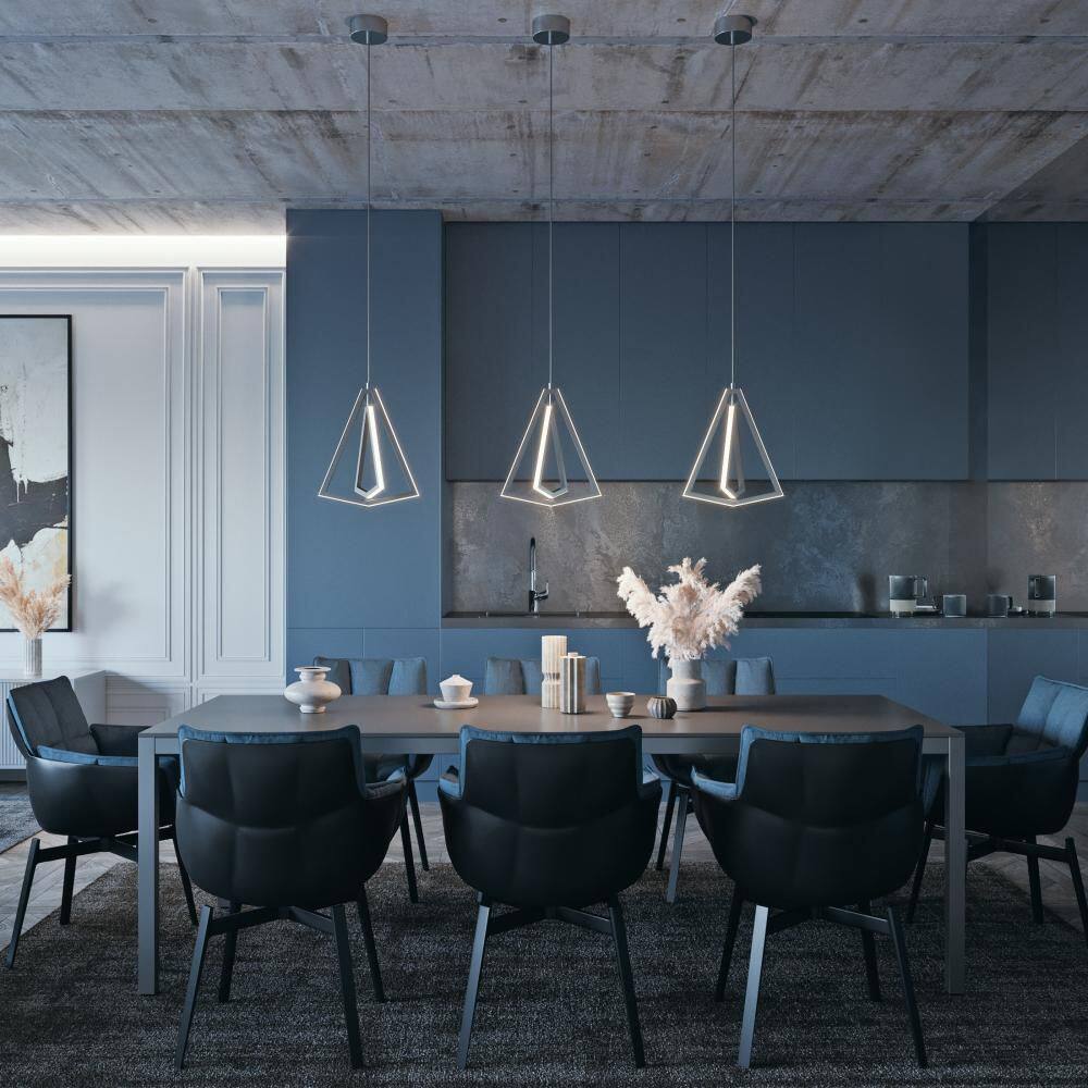 Gianna Satin Nickel Modern LED Pendant Light for Indoor/Outdoor