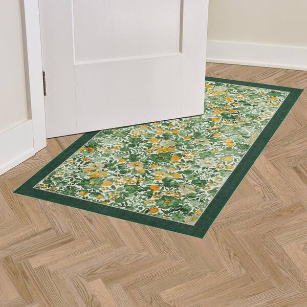 Laura Ashley ☆ ラグ Laura Ashley Loveston Floral Chenille Green 2 ft. x 4 ft