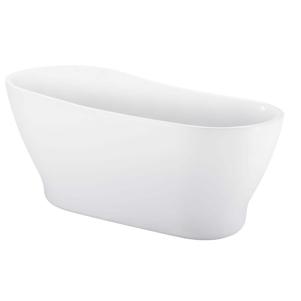Contemporary 66.93 in. x 31.49 in. Soaking Bathtub Reversible Drain in Whit