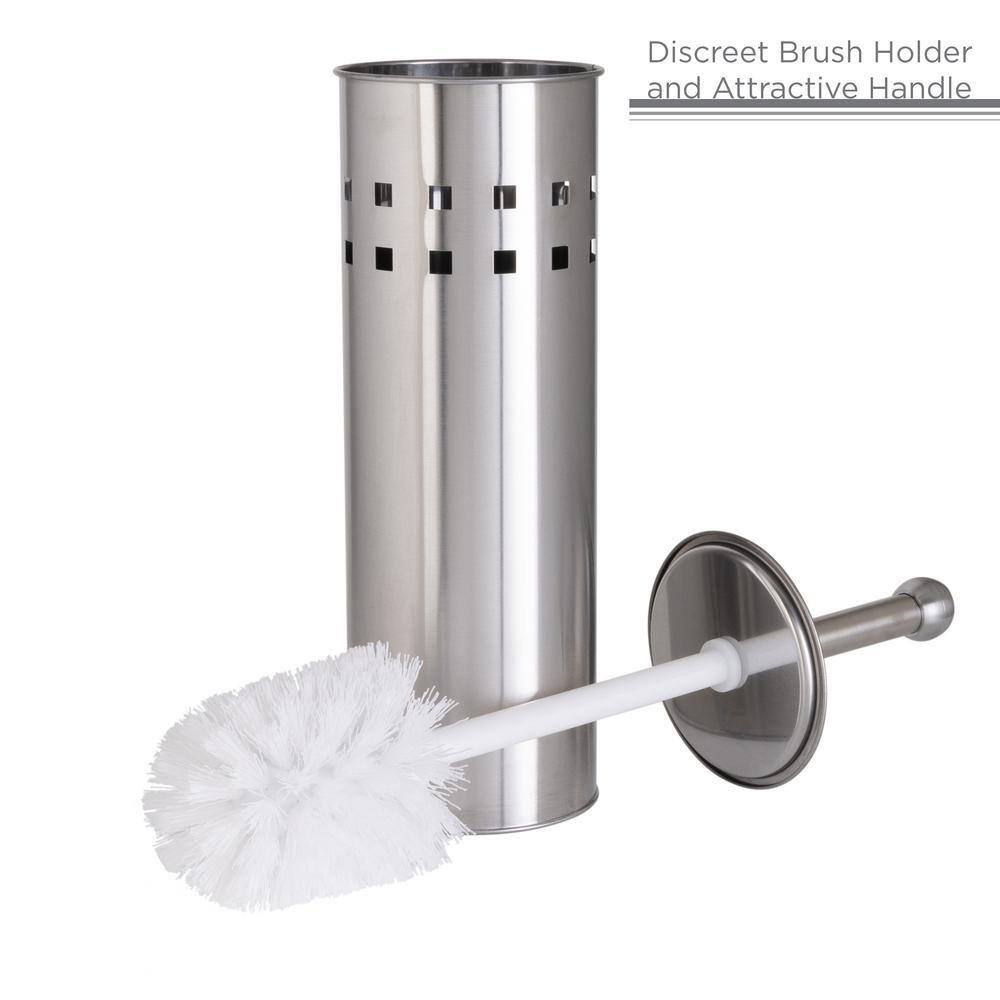 Stainless Steel Toilet Brush with Air Vents and Holder