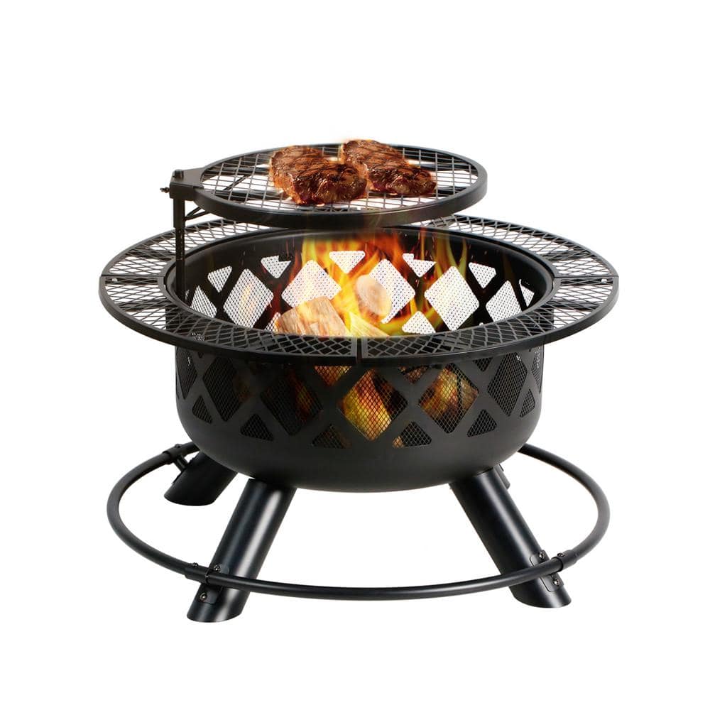 Wood Burning Fire Pit with Grill 32