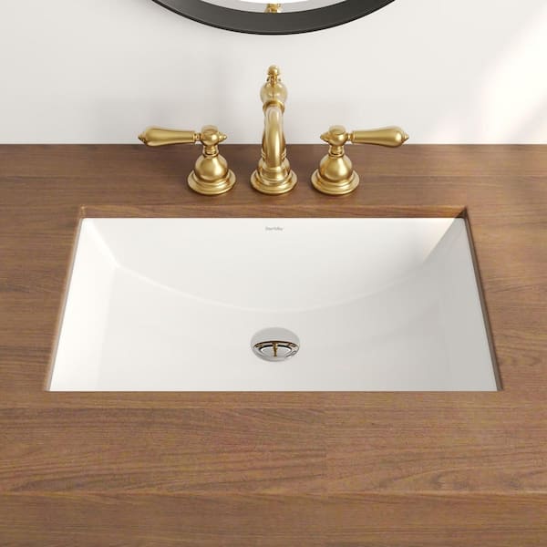 21 in. L x 15 in. W Rectangular Undermount Bathroom Sink with Overflow in White Vitreous China