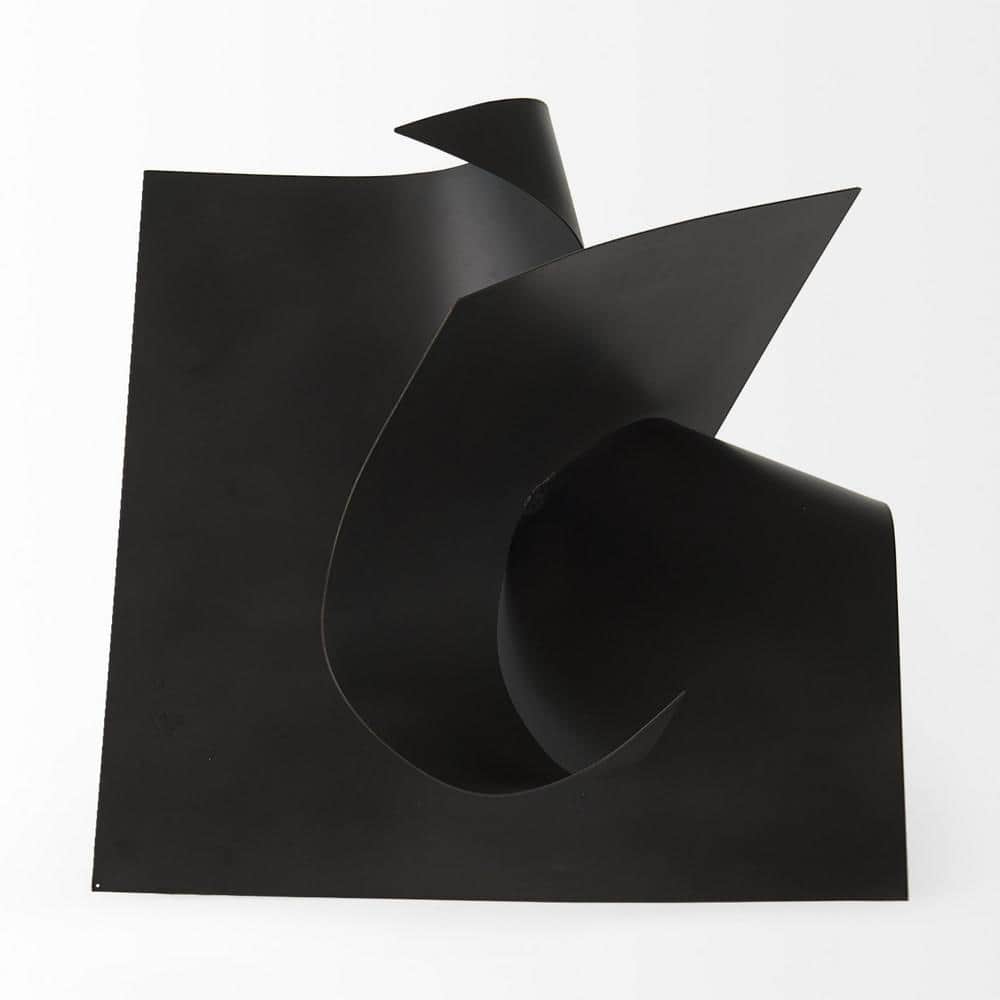 18" Black Metal Contemporary Abstract Sculpture