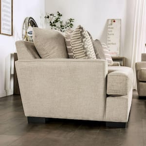 Cumbre 75 in. Beige with Care Kit Chenille 2-Seat Loveseat with Pillows