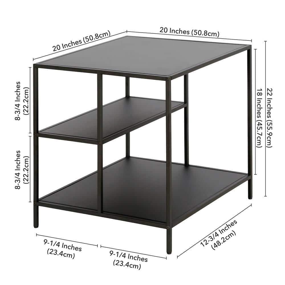 Winthrop 20" Blackened Bronze Metal Square Side Table