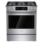 800 Series 30 in. 4.6 cu. ft. Slide-In Dual Fuel Range with Self-Cleaning Convection Oven in Stainless Steel
