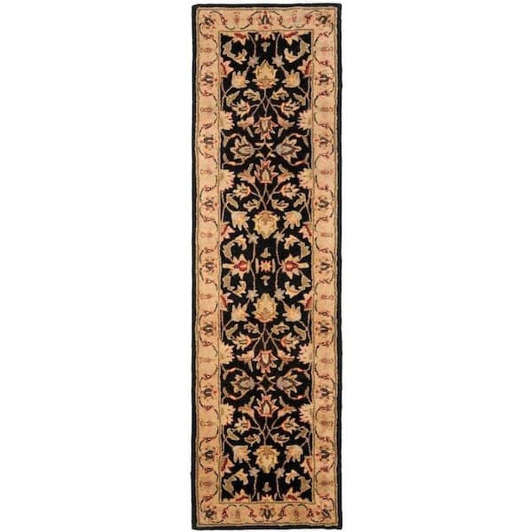SAFAVIEH Heritage Black/Gold 2 ft. x 12 ft. Border Runner Rug