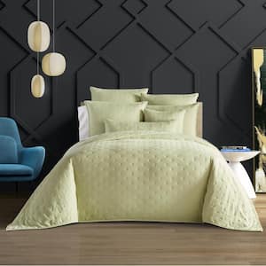 Vito Green Polyester Full/Queen 3-Piece Quilt Set