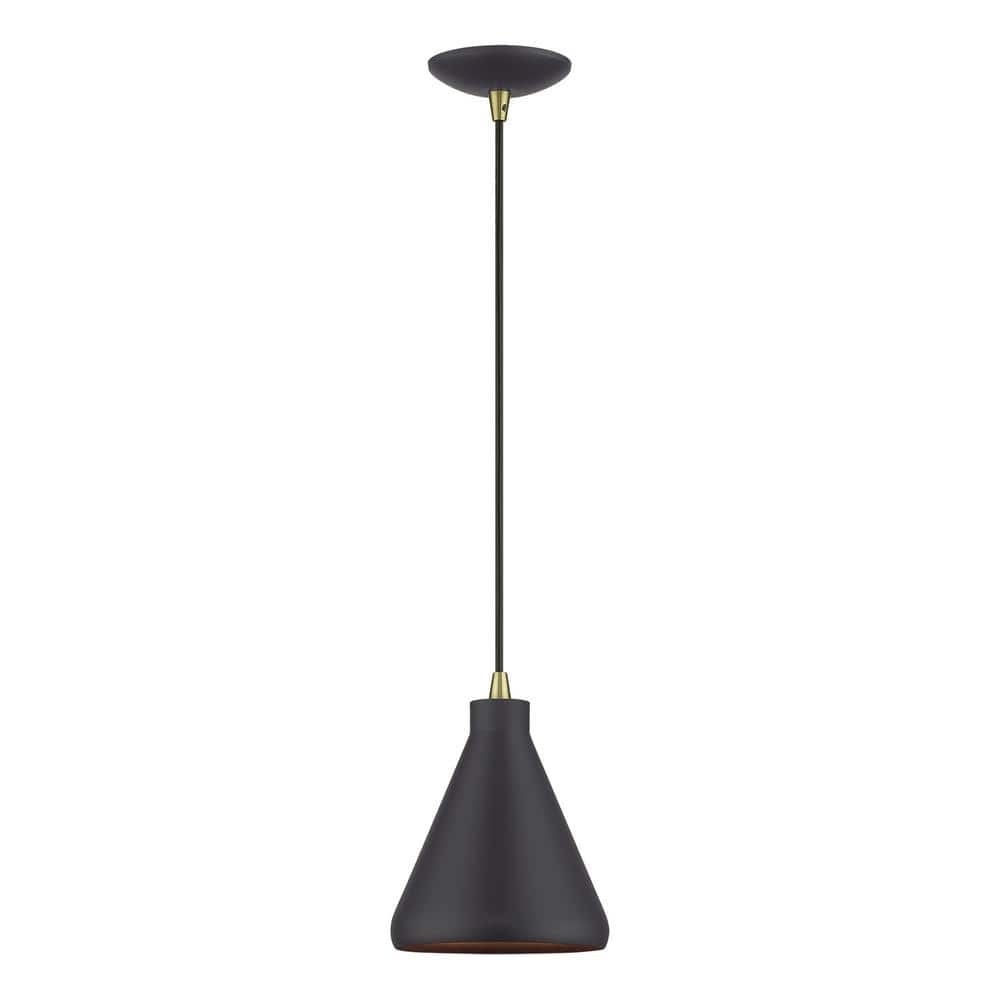 Geneva 1-Light Bronze Cone Mini Pendant Light with Metal Shade price history on PriceWatchPro