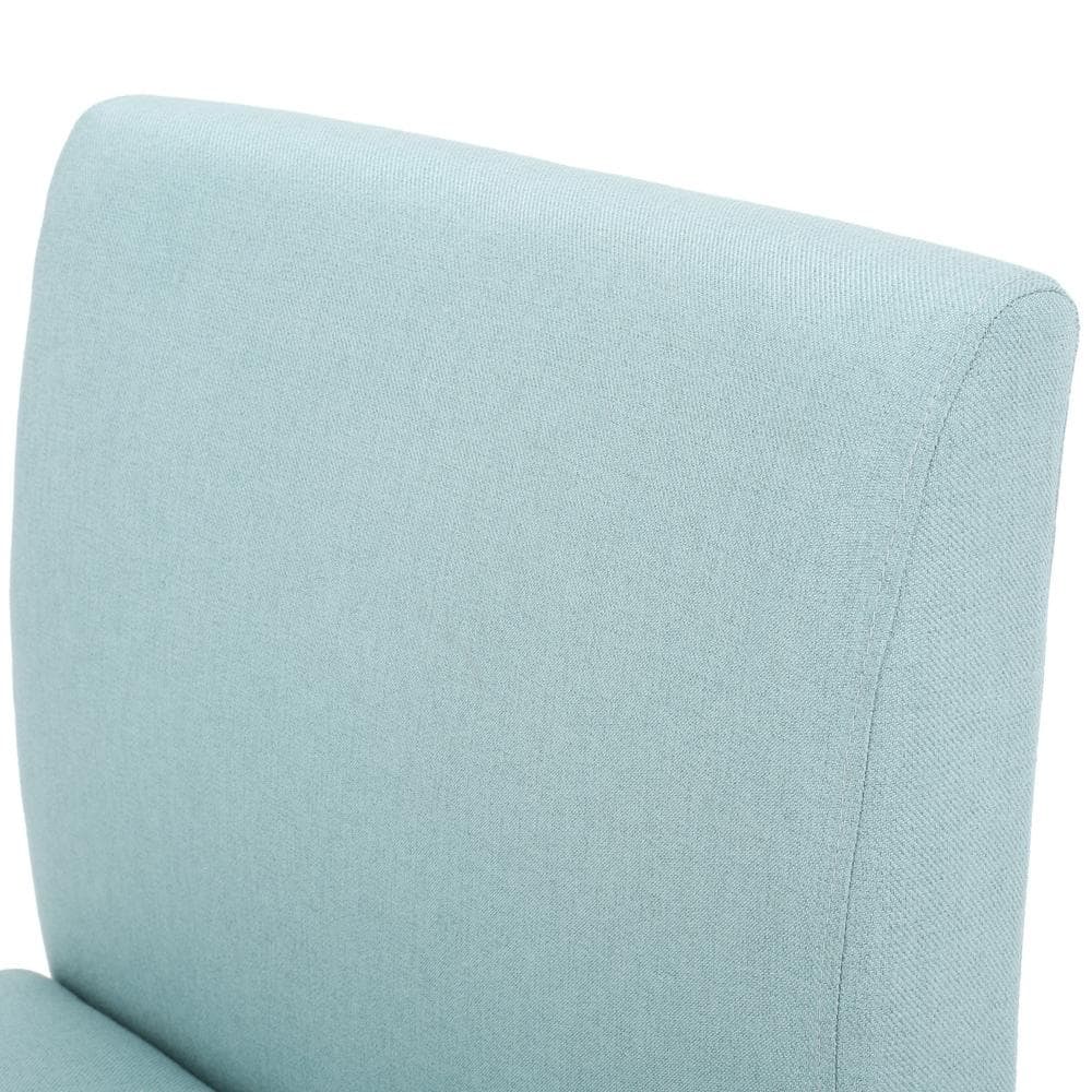 Light Blue and Matte Black Handcrafted Wood Slipper Chair Set