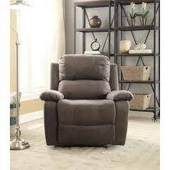 Charcoal Gray Microfiber Recliner with Cushioned Armrests