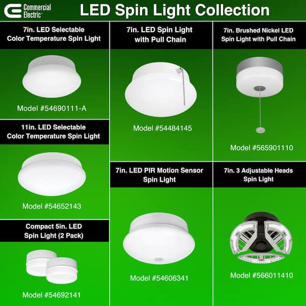 Commercial Electric 7 in. Spin Light 3 Adjustable Heads 3500