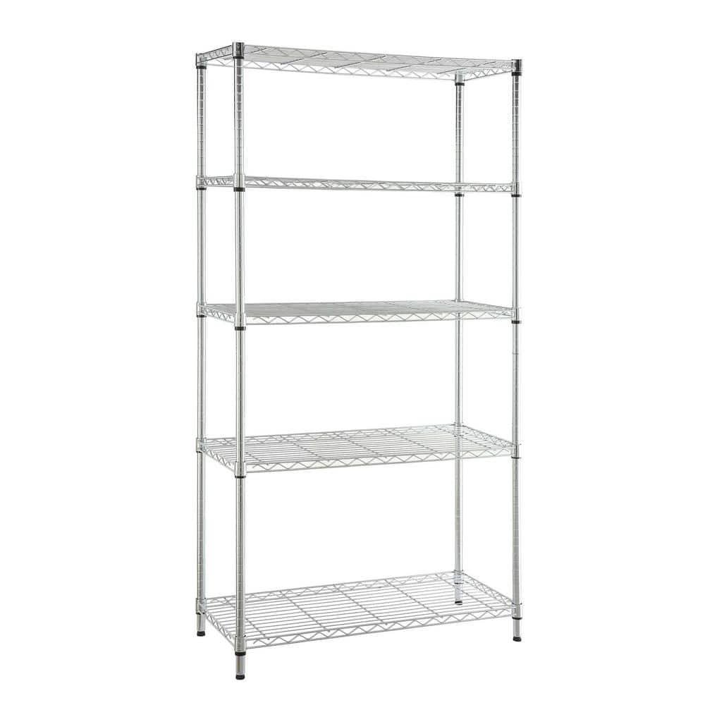 Details about   Commercial 5 Tier Shelf Adjustable Wire Metal Shelving Rack w/Rolling Chrome 