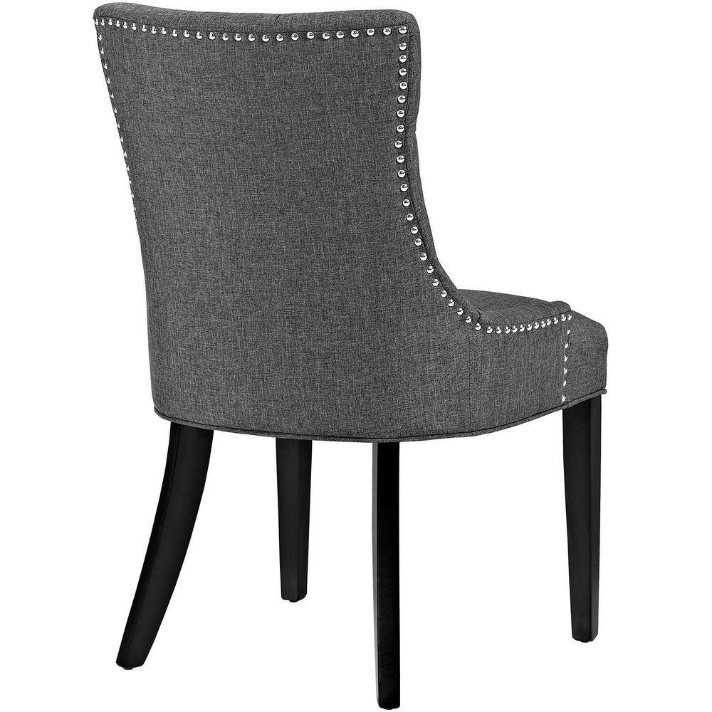 Regal Gray Tufted Parsons Side Chair with Nailhead Trim