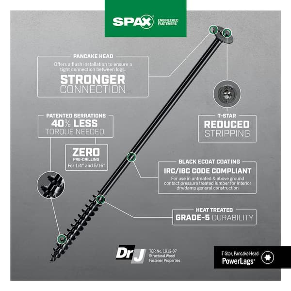 SPAX 5/16 in. x10 in. Interior Pancake Head Structural Wood Lag