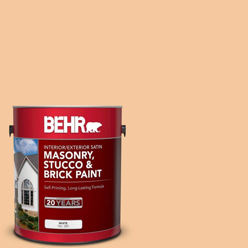 1 gal. #M240-4 Sheer Apricot Satin Interior/Exterior Masonry, Stucco and Br