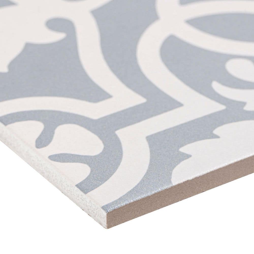 Bliss Beaux Blue and White Matte Porcelain Square Tile