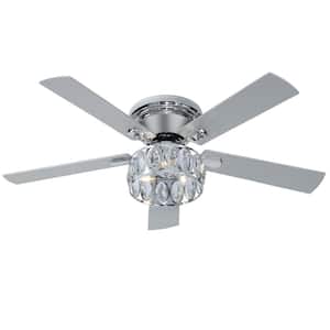 Hugger 52 in. Indoor Chrome Ceiling Fan with Crystal Light Kit and Remote Control Included