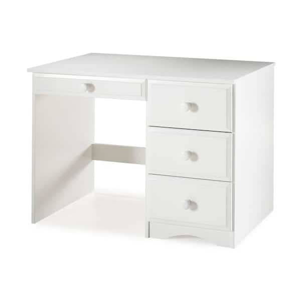 Holf Modern Rectangular Executive MDF Office Desk with 4 Drawers Computer  Desk in White