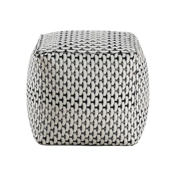 Lazzara Lyra Multi Color Jacquard Fabric Square Pouf
