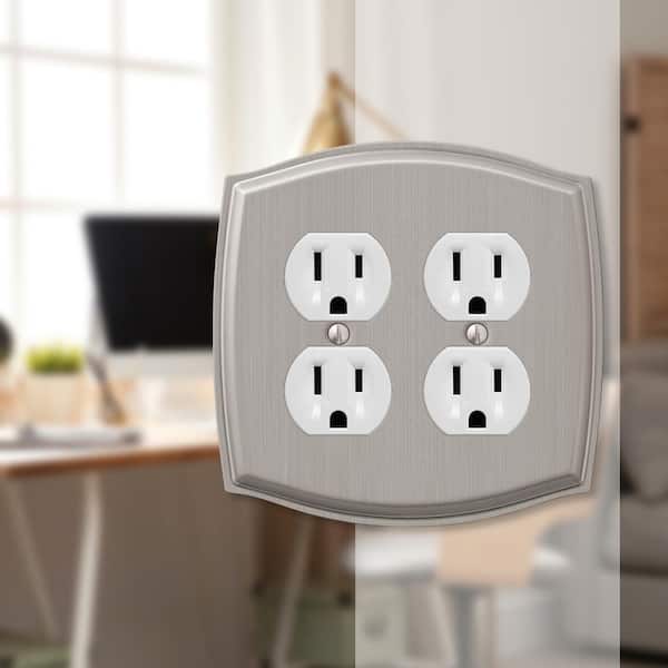 Vineyard 2-Gang 2 Duplex Steel Wall Plate - Brushed Nickel