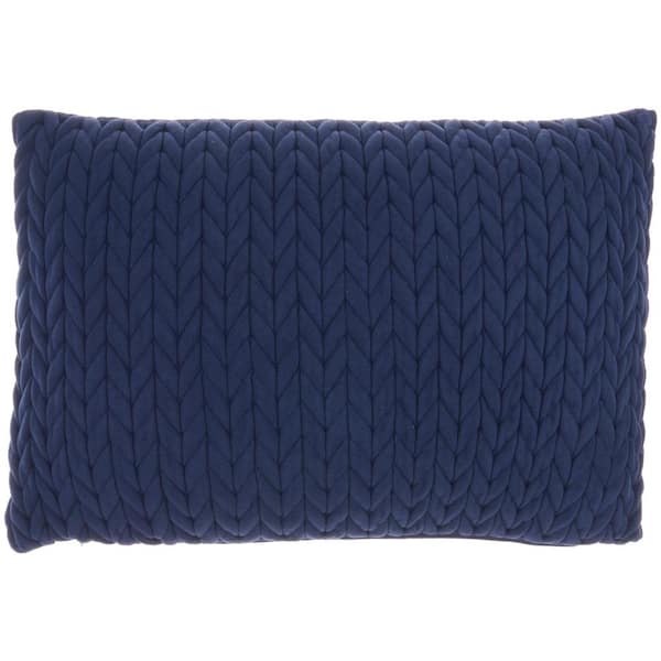 Mina Victory Lifestyles Navy 20 in. x 14 in. Rectangle Throw Pillow