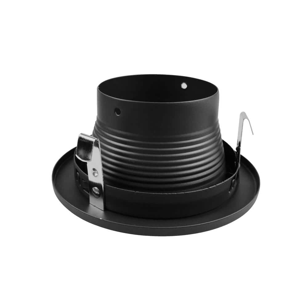 4-Inch Black Steel Recessed LED Baffle Trim
