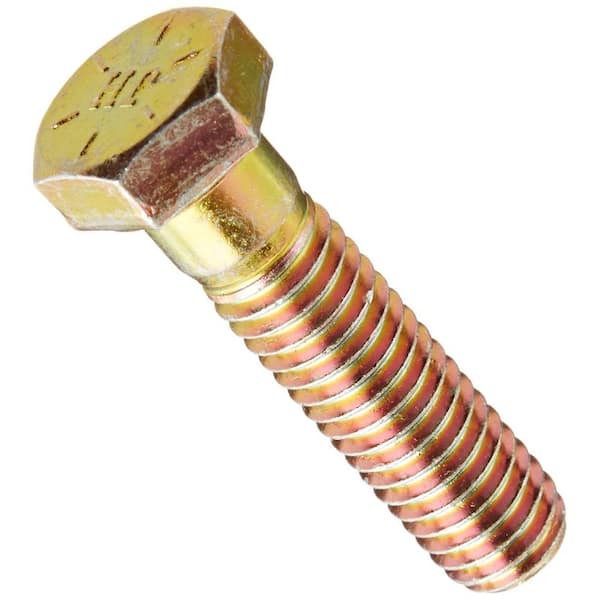 Robtec 5/16 in. x 1/2 in. Yellow Zinc Grade 8 Hex Bolt (5 per Bag)