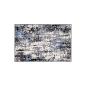 Tralee Modern Abstract Blue 2 ft. x 3 ft. Area Rug