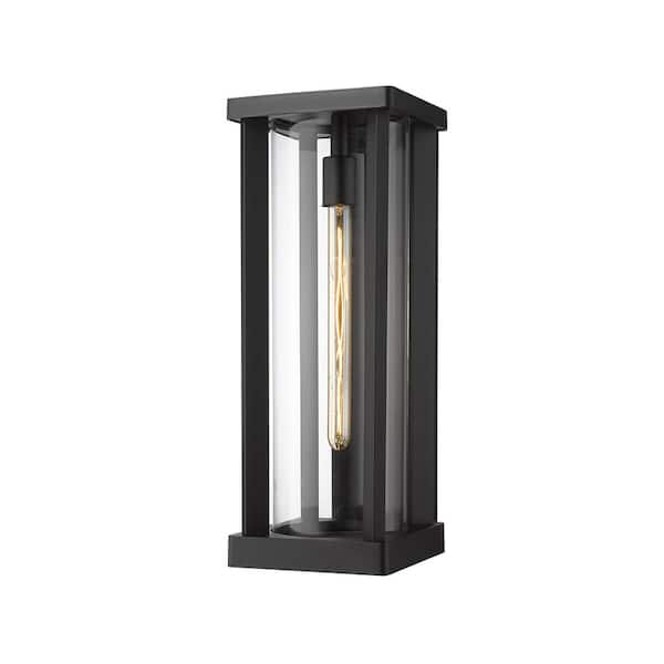 Unbranded Glenwood Black Outdoor Hardwired Wall Sconce with No Bulbs Included