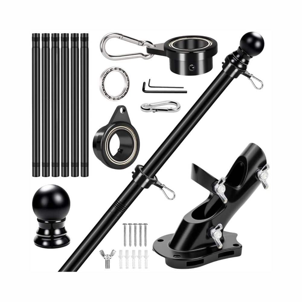 7 ft Stainless Steel Telescoping Flagpole with 360° Rotating Bearing Rings and 2-Position Wall Bracket Kit price history on PriceWatchPro