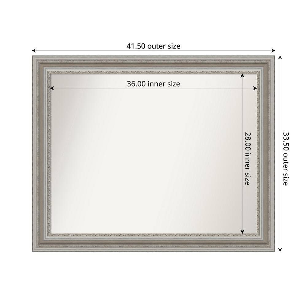 Parlor Silver 41.5 in. x 33.5 in. Custom Non-Beveled Recycled Polystyrene Framed Bathroom Vanity Wall Mirror price history on PriceWatchPro