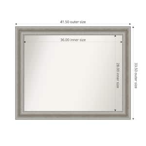 Parlor Silver 41.5 in. x 33.5 in. Custom Non-Beveled Recycled Polystyrene Framed Bathroom Vanity Wall Mirror