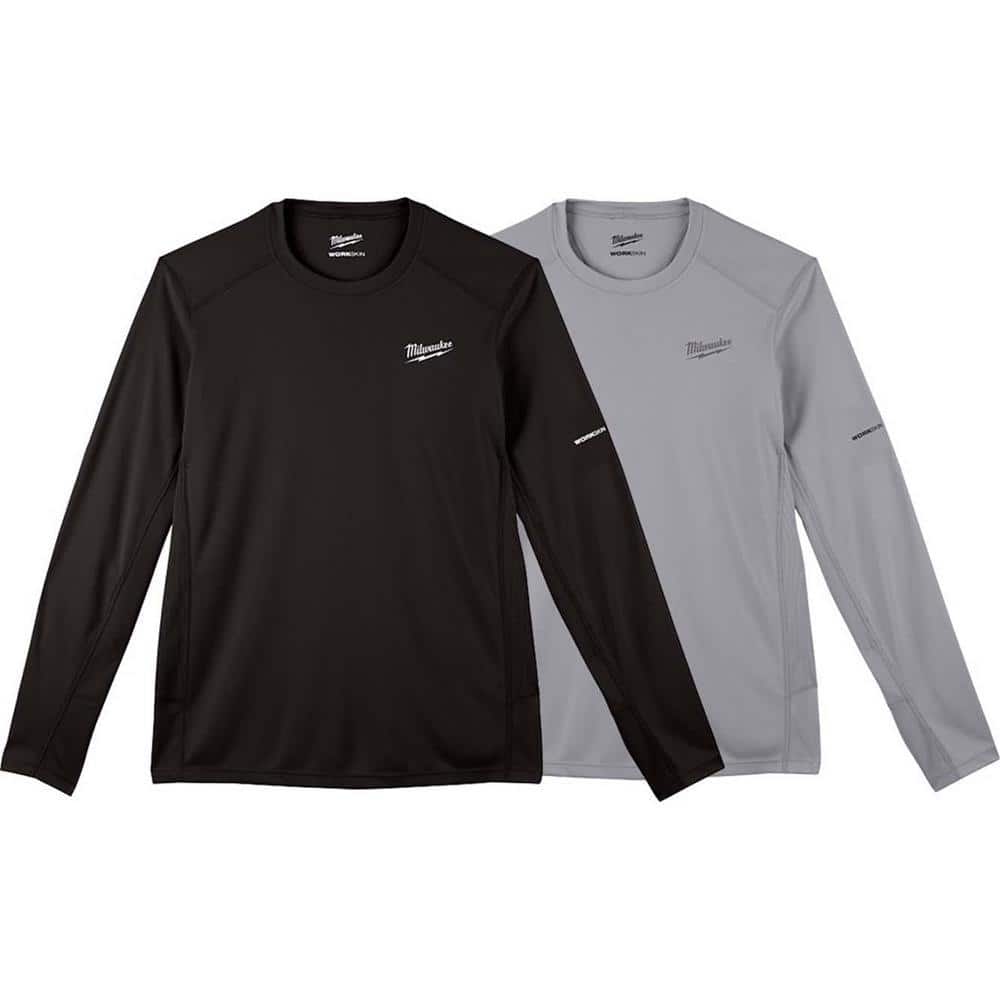 Men's X-Large Black and Gray WORKSKIN Light Weight Performance Long Sleeve T-Shirt (2-Pack) price history on PriceWatchPro