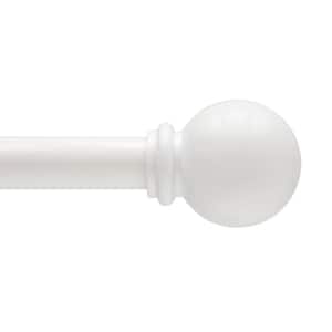 Chelsea 28 in. - 48 in. Adjustable Single Curtain Rod 5/8 in. Diameter in White with Ball Finials