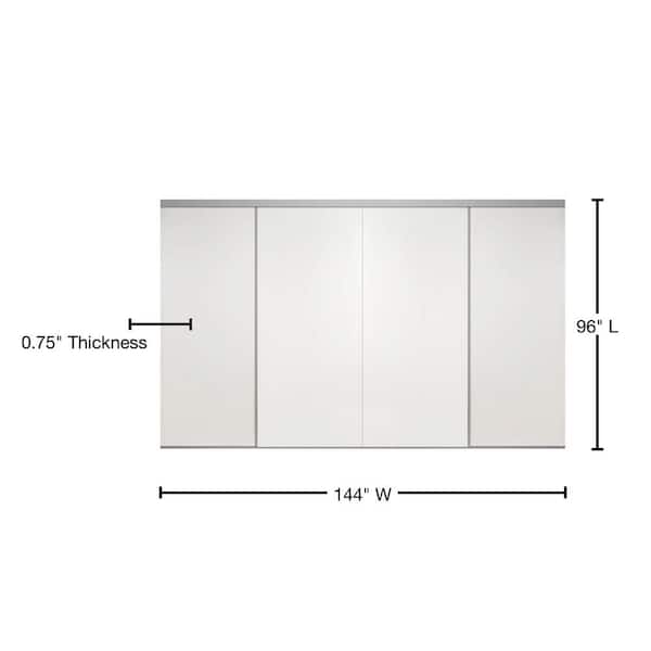 Smooth Flush Solid Core Primed Chrome Trim MDF Interior Closet Sliding Door