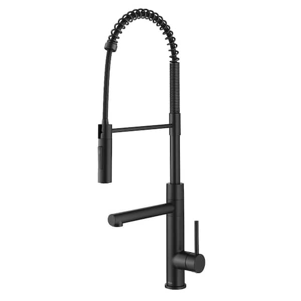 KRAUS Artec Pro Commercial Style Single Handle Pull Down Sprayer Kitchen Faucet with Pot Filler in Matte Black