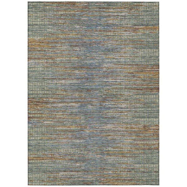 Chantille Machine Washable Indoor/Outdoor Abstract ACN2642 Basil 10 ft. x 14 ft. Area Rug