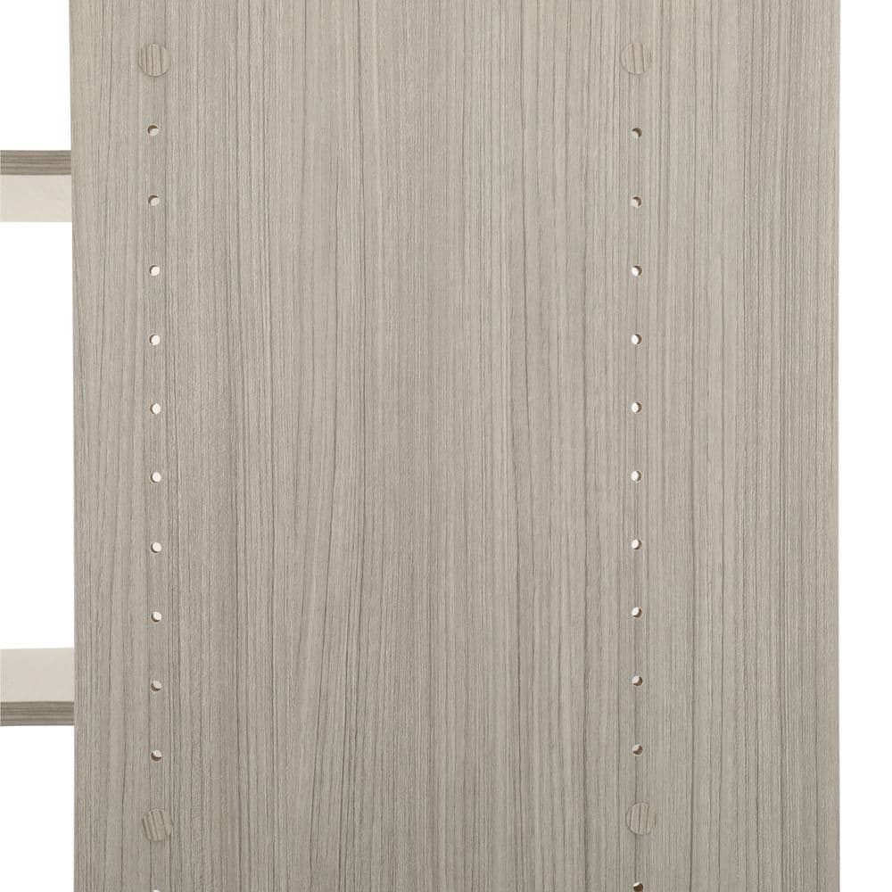 Weathered Gray Corner Closet Organizer with Adjustable Shelves