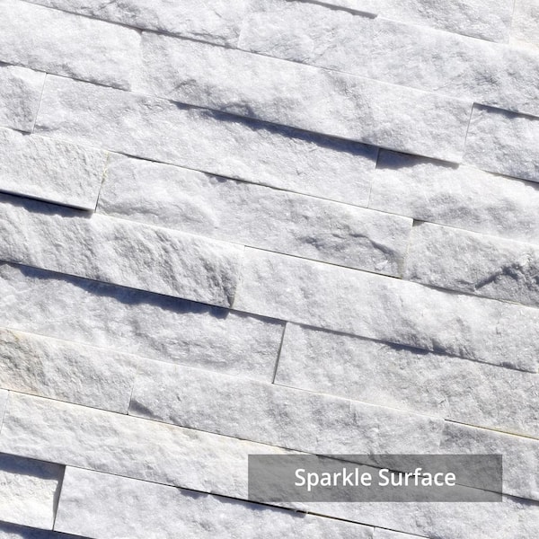 Artic White 6 in. x 24 in. Natural Stacked Stone Veneer Panel Siding Exterior/Interior Wall Tile (2-Boxes/12.84 sq. ft.)