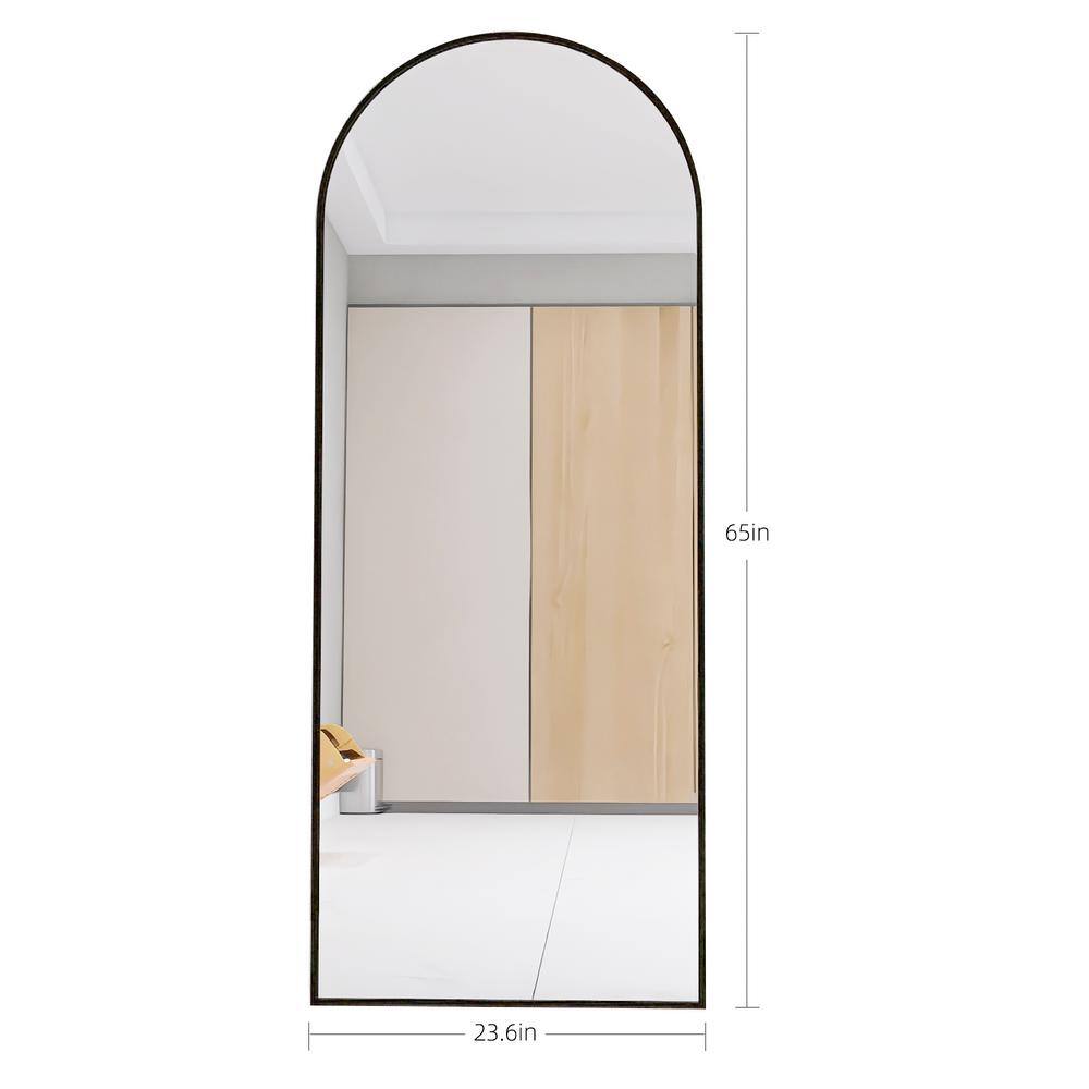 Afoxsos 23.6 in. W x 65 in. H Arched Full Length Mirror with Black ...