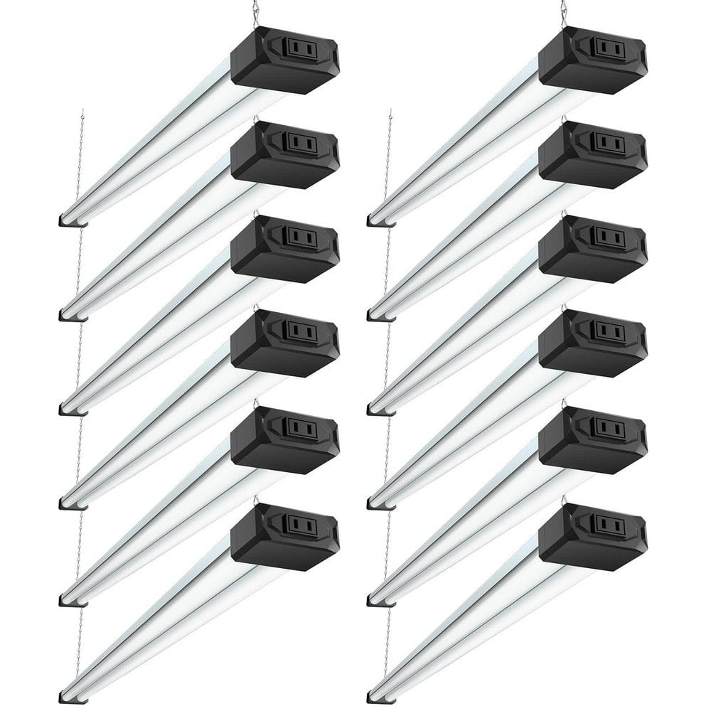 12 Pack 4 ft. 250W Black Linkable LED Shop Light with Reflector, Super Bright 6500K Cool Daylight price history on PriceWatchPro