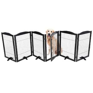 6-Panel Foldable Pet Gate, Black